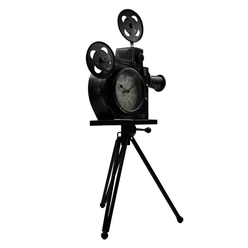 Casa si Gradina - Decoratiuni - Ceasuri - Ceas metalic retro camera video cu trepied - Infinity.ro