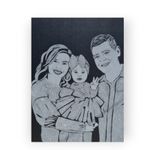 Casa si Gradina - Decoratiuni - Tablouri - Tablou personalizat cu sclipici cu poza ta, de familie, handmade, 100x80 cm, 3 persoane - Infinity.ro