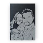 Casa si Gradina - Decoratiuni - Tablouri - Tablou personalizat cu sclipici cu poza ta, de familie, handmade, 100x80 cm, 3 persoane - Infinity.ro