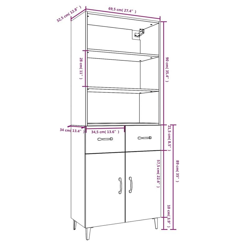 Casa si Gradina - Mobilier - Dulapuri si sifoniere - Dulapuri - Dulap inalt, stejar maro, lemn compozit - Infinity.ro