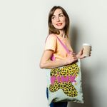 Fashion, accesorii si bijuterii - Femei - Accesorii femei - Genti si rucsacuri femei - Geanta Handmade Tote Basic, Animal Print Pink, Multicolor, 43x37 cm - Infinity.ro
