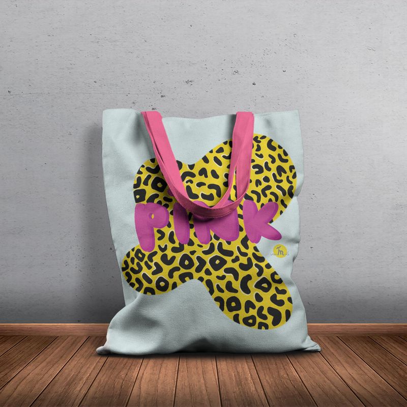 Fashion, accesorii si bijuterii - Femei - Accesorii femei - Genti si rucsacuri femei - Geanta Handmade Tote Basic, Animal Print Pink, Multicolor, 43x37 cm - Infinity.ro