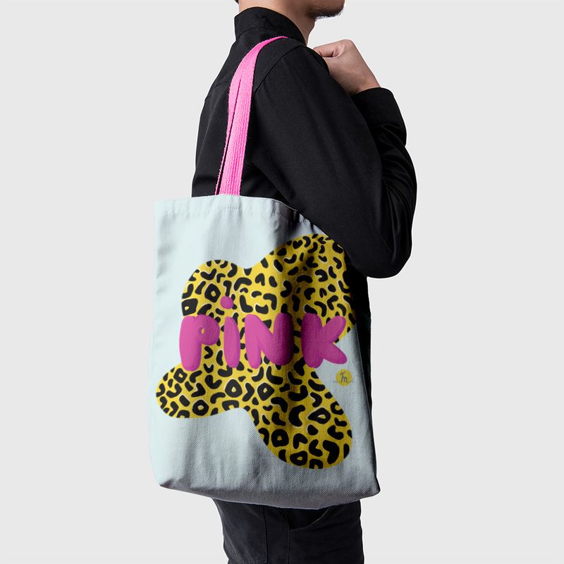 Fashion, accesorii si bijuterii - Femei - Accesorii femei - Genti si rucsacuri femei - Geanta Handmade Tote Basic, Animal Print Pink, Multicolor, 43x37 cm - Infinity.ro