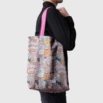 Fashion, accesorii si bijuterii - Femei - Accesorii femei - Genti si rucsacuri femei - Geanta Handmade Tote Basic, Si Pisicile adora Muzica, Multicolor, 43x37 cm - Infinity.ro