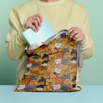 Fashion, accesorii si bijuterii - Femei - Accesorii femei - Genti si rucsacuri femei - Geanta Handmade Tote Basic, Ferma Animalelor cu Pisici, Caini, Iepuri, Arici, Testoase, Multicolor, 43x37 cm - Infinity.ro