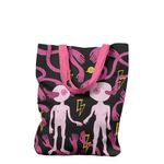 Fashion, accesorii si bijuterii - Femei - Accesorii femei - Genti si rucsacuri femei - Geanta Handmade Tote Liner cu Captuseala, Adam si Eva Extraterestii de pe Marte, Multicolor, 45x37 cm - Infinity.ro