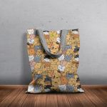 Fashion, accesorii si bijuterii - Femei - Accesorii femei - Genti si rucsacuri femei - Geanta Handmade Tote Basic, Ferma Animalelor cu Pisici, Caini, Iepuri, Arici, Testoase, Multicolor, 43x37 cm - Infinity.ro