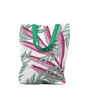 Geanta Handmade Tote Liner cu Captuseala, Plante Exotice in Creion Cerat, Multicolor, 45x37 cm