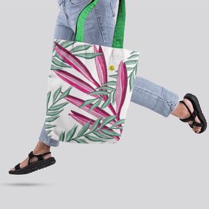 Geanta Handmade Tote Liner cu Captuseala, Plante Exotice in Creion Cerat, Multicolor, 45x37 cm