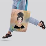 Fashion, accesorii si bijuterii - Femei - Accesorii femei - Genti si rucsacuri femei - Geanta Handmade Tote Liner cu Captuseala, Fata imbujorata, Multicolor, 45x37 cm - Infinity.ro