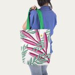 Fashion, accesorii si bijuterii - Femei - Accesorii femei - Genti si rucsacuri femei - Geanta Handmade Tote Liner cu Captuseala, Plante Exotice in Creion Cerat, Multicolor, 45x37 cm - Infinity.ro