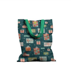 Geanta Handmade Tote Basic, Cadouri pregatite pentru Craciun, Multicolor, 43x37 cm