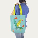 Fashion, accesorii si bijuterii - Femei - Accesorii femei - Genti si rucsacuri femei - Geanta Handmade Tote Liner cu Captuseala, Frunze de Bananier, Multicolor, 45x37 cm - Infinity.ro