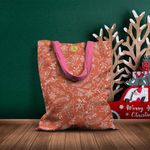 Fashion, accesorii si bijuterii - Femei - Accesorii femei - Genti si rucsacuri femei - Geanta Handmade Tote Basic, Decoratiuni de Craciun, Multicolor, 43x37 cm - Infinity.ro