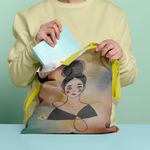 Fashion, accesorii si bijuterii - Femei - Accesorii femei - Genti si rucsacuri femei - Geanta Handmade Tote Basic, Fata imbujorata, Multicolor, 43x37 cm - Infinity.ro