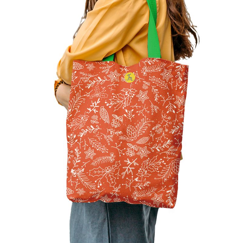 Fashion, accesorii si bijuterii - Femei - Accesorii femei - Genti si rucsacuri femei - Geanta Handmade Tote Liner cu Captuseala, Decoratiuni de Craciun, Multicolor, 45x37 cm - Infinity.ro