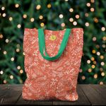 Fashion, accesorii si bijuterii - Femei - Accesorii femei - Genti si rucsacuri femei - Geanta Handmade Tote Liner cu Captuseala, Decoratiuni de Craciun, Multicolor, 45x37 cm - Infinity.ro