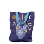 Fashion, accesorii si bijuterii - Femei - Accesorii femei - Genti si rucsacuri femei - Geanta Handmade Tote Liner cu Captuseala, Inima infloreste, Multicolor, 45x37 cm - Infinity.ro