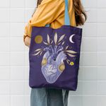 Fashion, accesorii si bijuterii - Femei - Accesorii femei - Genti si rucsacuri femei - Geanta Handmade Tote Liner cu Captuseala, Inima infloreste, Multicolor, 45x37 cm - Infinity.ro