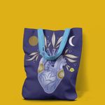 Fashion, accesorii si bijuterii - Femei - Accesorii femei - Genti si rucsacuri femei - Geanta Handmade Tote Liner cu Captuseala, Inima infloreste, Multicolor, 45x37 cm - Infinity.ro