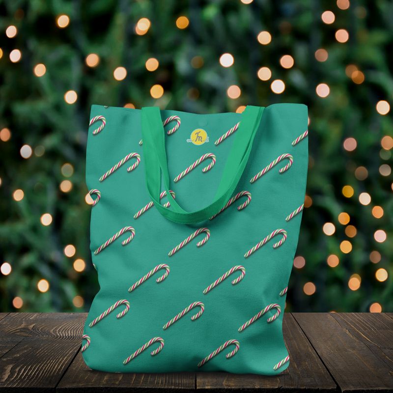 Fashion, accesorii si bijuterii - Femei - Accesorii femei - Genti si rucsacuri femei - Geanta Handmade Tote Liner cu Captuseala, Acadea de Craciun, Multicolor, 43x37 cm - Infinity.ro