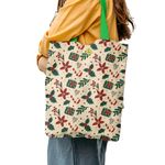 Fashion, accesorii si bijuterii - Femei - Accesorii femei - Genti si rucsacuri femei - Geanta Handmade Tote Liner cu Captuseala, Decoratiuni de Craciun, Multicolor, 43x37 cm - Infinity.ro