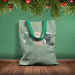 Fashion, accesorii si bijuterii - Femei - Accesorii femei - Genti si rucsacuri femei - Geanta Handmade Tote Basic, Merry Christmas Sosete de Craciun, Multicolor, 43x37 cm - Infinity.ro