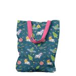 Fashion, accesorii si bijuterii - Femei - Accesorii femei - Genti si rucsacuri femei - Geanta Handmade Tote Liner cu Captuseala, Extraterestii pregatiti de Craciun, Multicolor, 43x37 cm - Infinity.ro