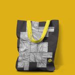 Fashion, accesorii si bijuterii - Femei - Accesorii femei - Genti si rucsacuri femei - Geanta Handmade Tote Liner cu Captuseala, Fibra de Lemn Inramata, Multicolor, 45x37 cm - Infinity.ro