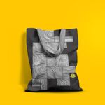 Fashion, accesorii si bijuterii - Femei - Accesorii femei - Genti si rucsacuri femei - Geanta Handmade Tote Basic, Fibra de Lemn Inramata, Multicolor, 43x37 cm - Infinity.ro