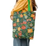 Fashion, accesorii si bijuterii - Femei - Accesorii femei - Genti si rucsacuri femei - Geanta Handmade Tote Liner cu Captuseala, Globuri si Cadouri de Craciun, Multicolor, 45x37 cm - Infinity.ro