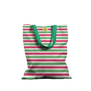 Geanta Handmade Tote Basic, Dungi in Culori de Craciun, Multicolor, 43x37 cm