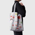 Fashion, accesorii si bijuterii - Femei - Accesorii femei - Genti si rucsacuri femei - Geanta Handmade Tote Basic, Cadouri si Pisici de Craciun, Multicolor, 43x37 cm - Infinity.ro