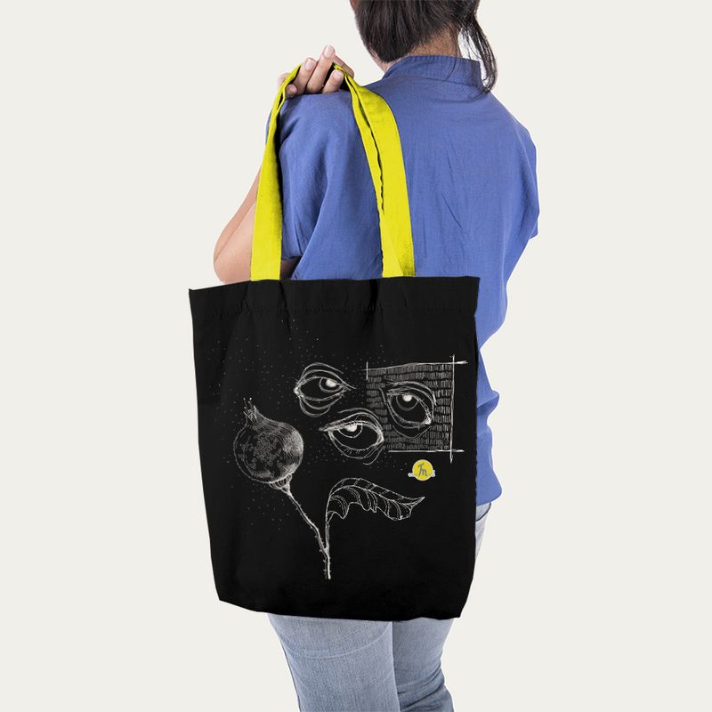 Fashion, accesorii si bijuterii - Femei - Accesorii femei - Genti si rucsacuri femei - Geanta Handmade Tote Liner cu Captuseala, Priviri si Mac, Multicolor, 45x37 cm - Infinity.ro