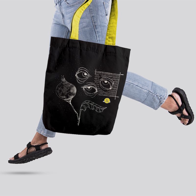 Fashion, accesorii si bijuterii - Femei - Accesorii femei - Genti si rucsacuri femei - Geanta Handmade Tote Liner cu Captuseala, Priviri si Mac, Multicolor, 45x37 cm - Infinity.ro