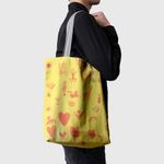 Fashion, accesorii si bijuterii - Femei - Accesorii femei - Genti si rucsacuri femei - Geanta Handmade Tote Basic, Picnic in Gradina Abstract, Multicolor, 43x37 cm - Infinity.ro