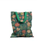 Fashion, accesorii si bijuterii - Femei - Accesorii femei - Genti si rucsacuri femei - Geanta Handmade Tote Basic, Turta Dulce de Craciun, Multicolor, 43x37 cm - Infinity.ro