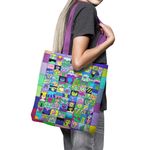 Fashion, accesorii si bijuterii - Femei - Accesorii femei - Genti si rucsacuri femei - Geanta Handmade Tote Basic, Momente si Amintiri, Multicolor, 43x37 cm - Infinity.ro