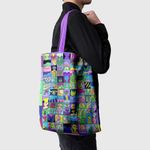 Fashion, accesorii si bijuterii - Femei - Accesorii femei - Genti si rucsacuri femei - Geanta Handmade Tote Basic, Momente si Amintiri, Multicolor, 43x37 cm - Infinity.ro