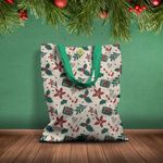 Fashion, accesorii si bijuterii - Femei - Accesorii femei - Genti si rucsacuri femei - Geanta Handmade Tote Basic, Decoratiuni pentru Craciun, Multicolor, 43x37 cm - Infinity.ro