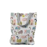 Fashion, accesorii si bijuterii - Femei - Accesorii femei - Genti si rucsacuri femei - Geanta Handmade Tote Liner Captusit, Mulewear, Colaj Pisica de Casa, Multicolor, 45x37 cm - Infinity.ro