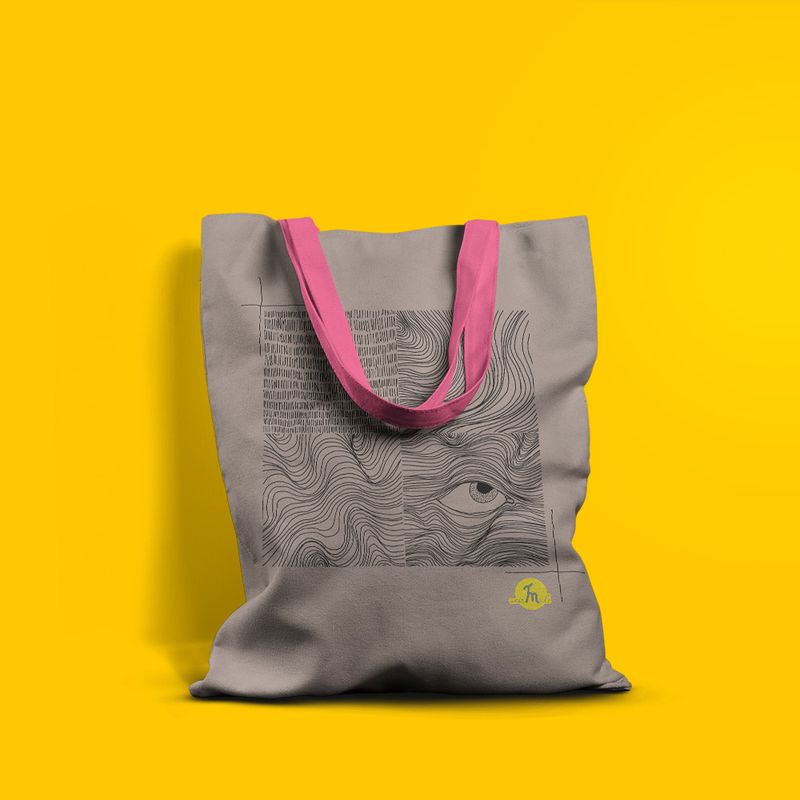 Fashion, accesorii si bijuterii - Femei - Accesorii femei - Genti si rucsacuri femei - Geanta Handmade Tote Basic, Schita in 4 Cadre, Multicolor, 43x37 cm - Infinity.ro