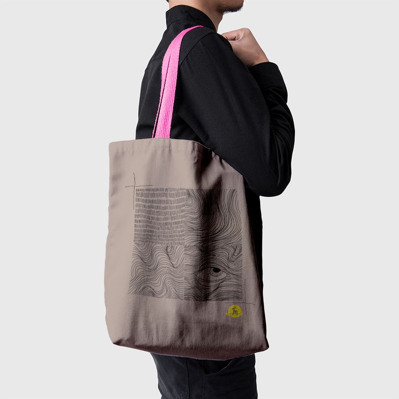 Fashion, accesorii si bijuterii - Femei - Accesorii femei - Genti si rucsacuri femei - Geanta Handmade Tote Basic, Schita in 4 Cadre, Multicolor, 43x37 cm - Infinity.ro