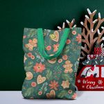 Fashion, accesorii si bijuterii - Femei - Accesorii femei - Genti si rucsacuri femei - Geanta Handmade Tote Liner cu Captuseala, Turta Dulce de Craciun, Multicolor, 45x37 cm - Infinity.ro