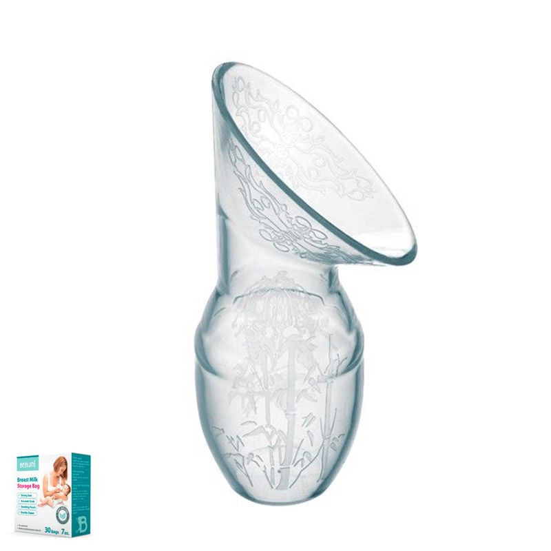 Jucarii, Copii si Bebe - Maternitate - Pompe de san - Pompa de san manuala BEBUMI Silicone + 30 pungi - Infinity.ro