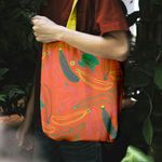 Fashion, accesorii si bijuterii - Femei - Accesorii femei - Genti si rucsacuri femei - Geanta de Plaja Handmade tip Tote Bag Liner Captusit Mulewear, Hello Summer, Multicolor, 43 x 37 cm, model 3 - Infinity.ro