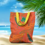 Fashion, accesorii si bijuterii - Femei - Accesorii femei - Genti si rucsacuri femei - Geanta de Plaja Handmade tip Tote Bag Liner Captusit Mulewear, Hello Summer, Multicolor, 43 x 37 cm, model 3 - Infinity.ro