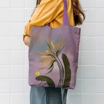 Fashion, accesorii si bijuterii - Femei - Accesorii femei - Genti si rucsacuri femei - Geanta Handmade Tote Liner cu Captuseala, Botanic Floare Neptuniana, Multicolor, 43 x 37 cm - Infinity.ro