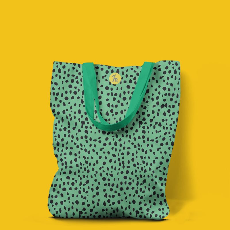 Fashion, accesorii si bijuterii - Femei - Accesorii femei - Genti si rucsacuri femei - Geanta Handmade Tote Liner Captusit, Mulewear, Animal Print Coral, Multicolor, 43 x 37 cm - Infinity.ro