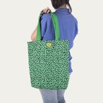 Fashion, accesorii si bijuterii - Femei - Accesorii femei - Genti si rucsacuri femei - Geanta Handmade Tote Liner Captusit, Mulewear, Animal Print Coral, Multicolor, 43 x 37 cm - Infinity.ro